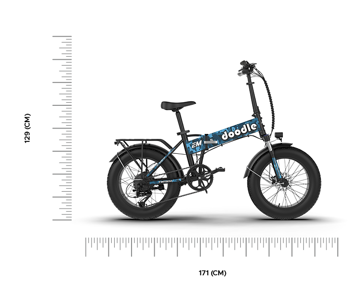 Doodle Pro Military Blue Electric Folding Bike Urban Series EMotorad | KIBI SPORTS