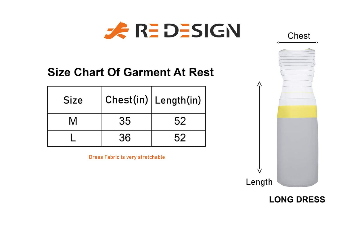 ReDesign Women Long Dress (Black & White Stripe)