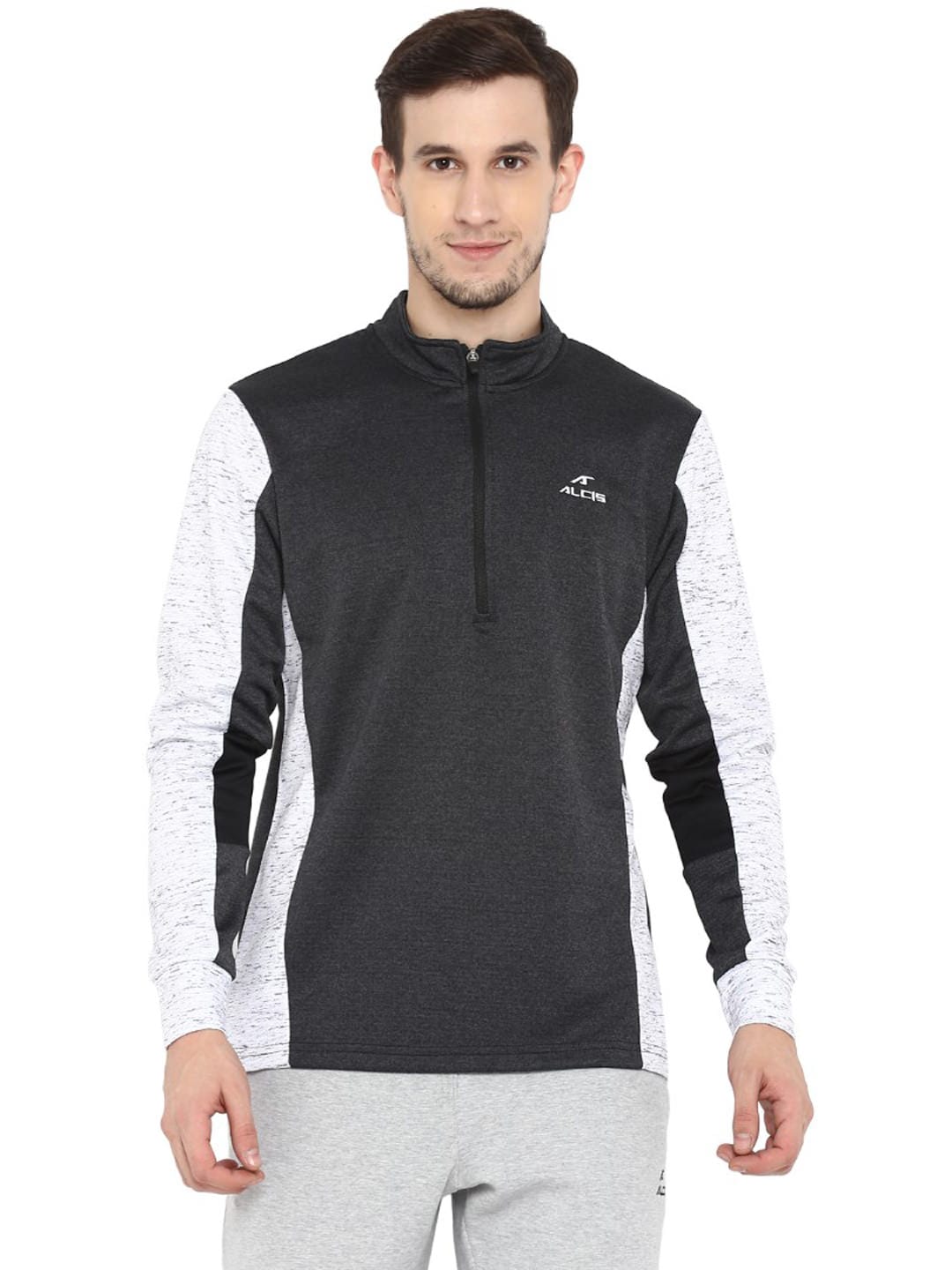 Alcis Men Solid Black Sweatshirt