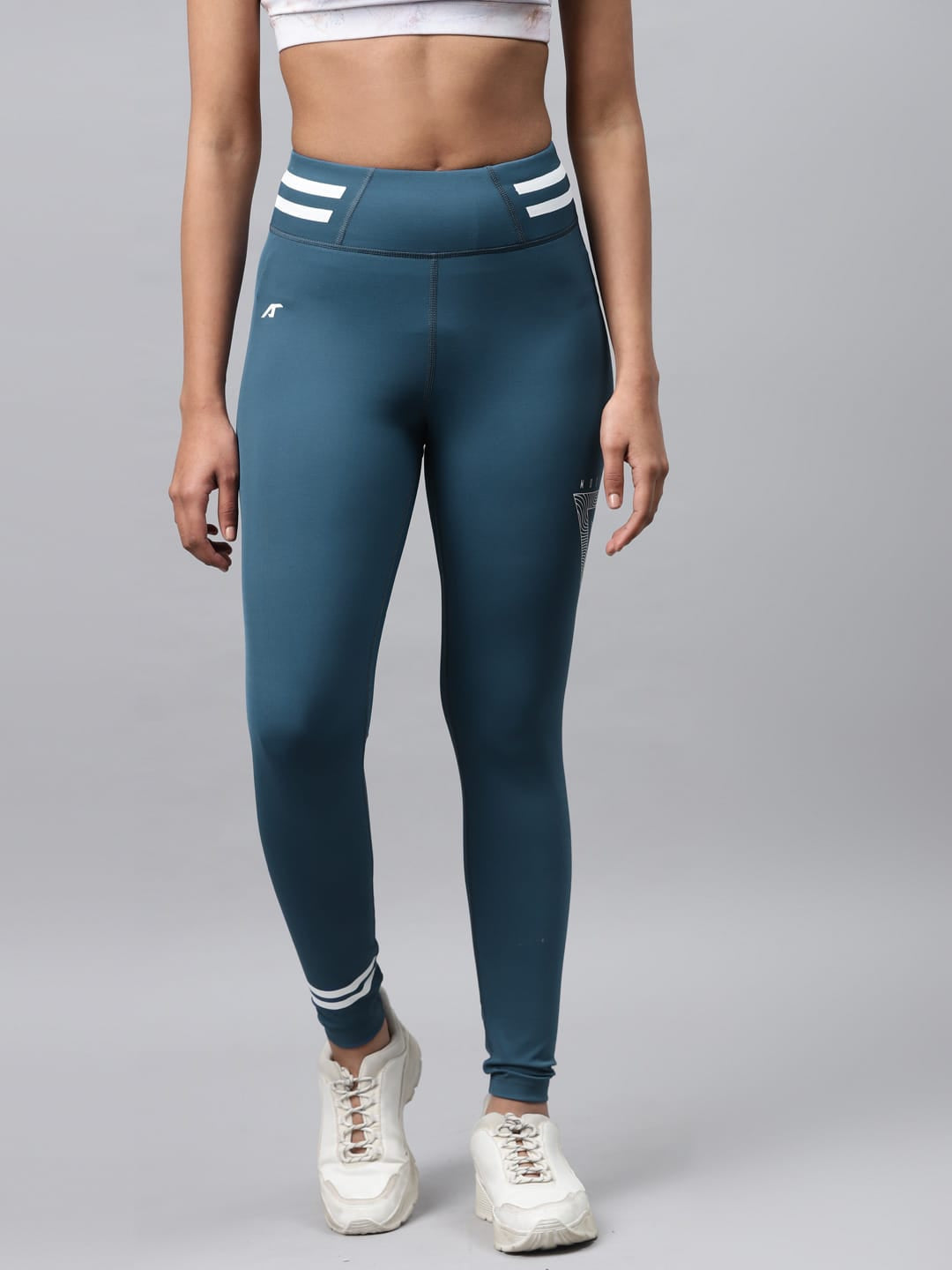 Alcis Women Blue Solid Tights