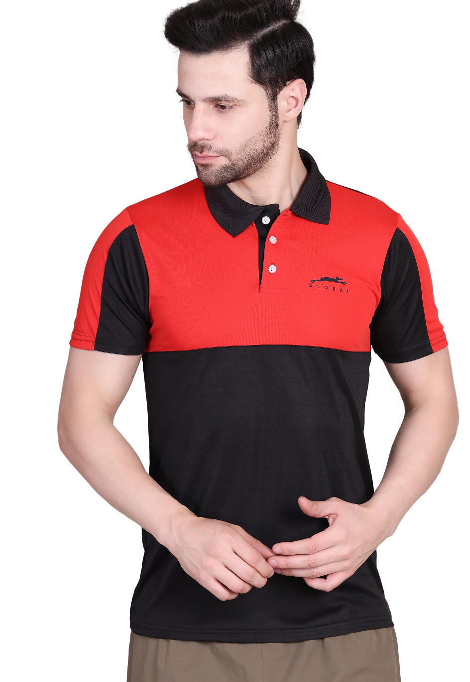 STAG GLOBAL Bold Men's Polo T-Shirt – 100% Polyster | Breathable and Comfortable Sportswear
