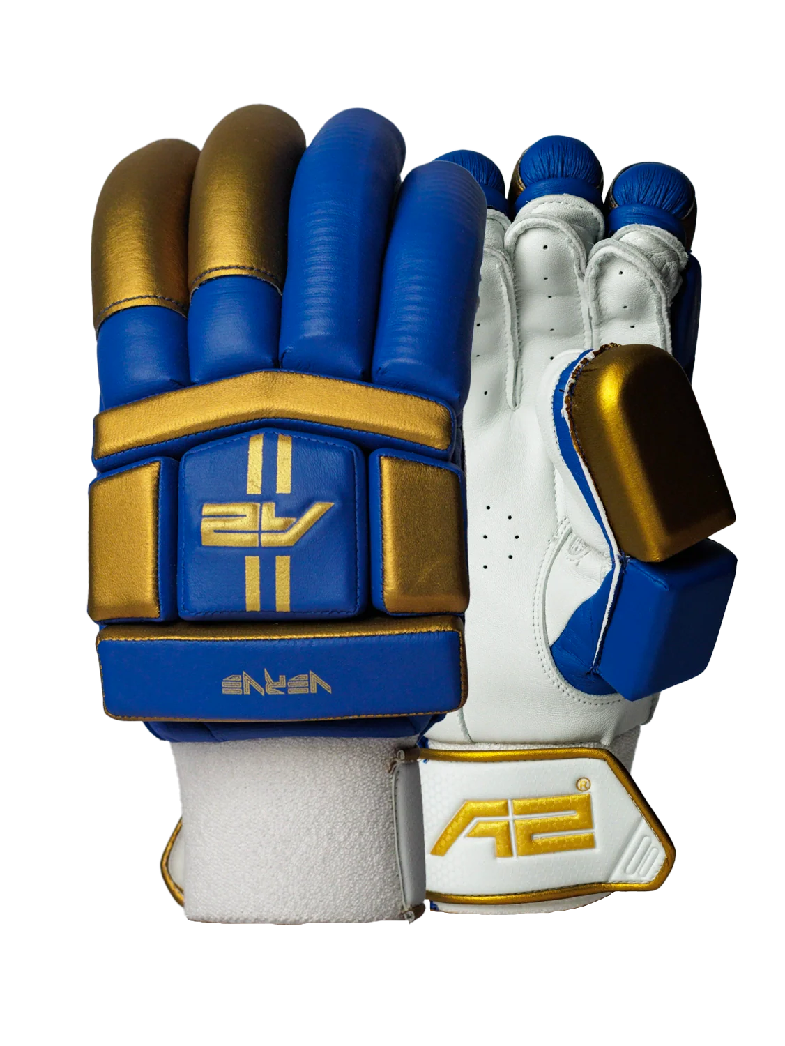 Cricket Batting Gloves - Gold & Blue