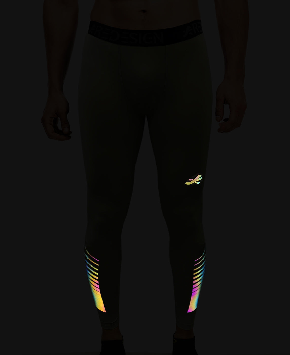 ReDesign Nylon Multi-Color Reflective Compression Pant (White)