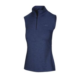 Greg Norman Women's Quarter-Zip G2F23XLV100 All Weather Vest - Navy Htr