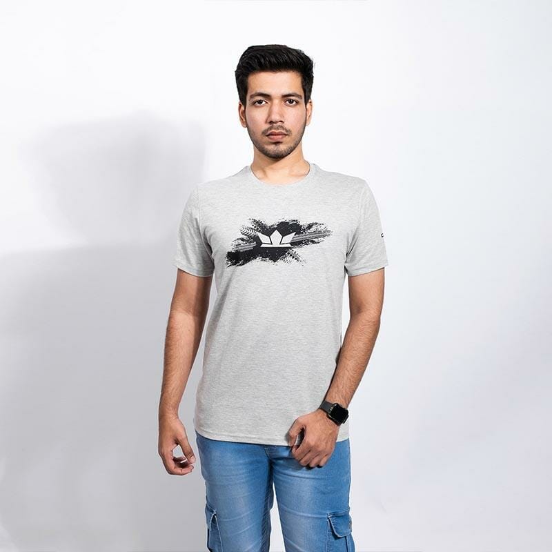 Grunge Crown Men's Grey Tshirt - Gods Exclusive Collection