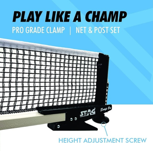 STAG GLOBAL Snap On Table Tennis Net – Durable Cotton Net Easy Setup & Strong Grip I.T.T.F Approved