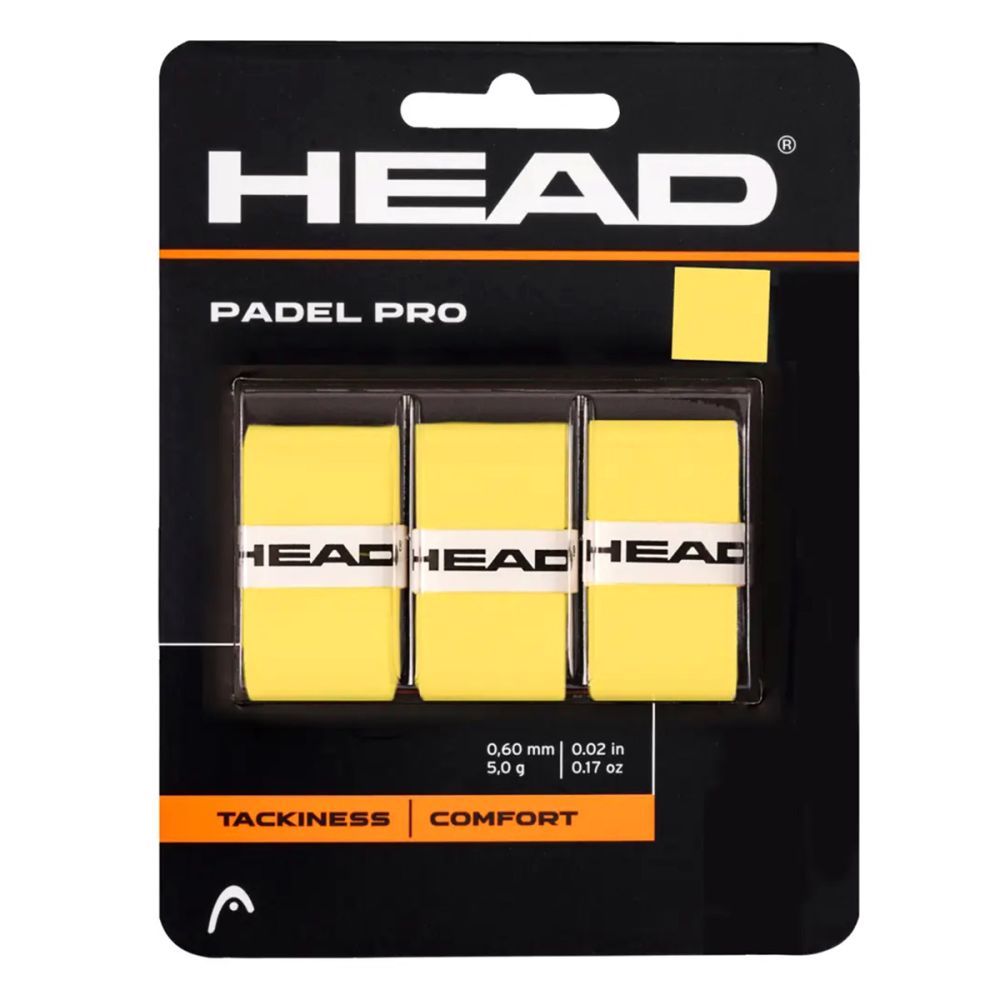 HEAD Padel Pro Over Grip (Yellow, 3 pcs)