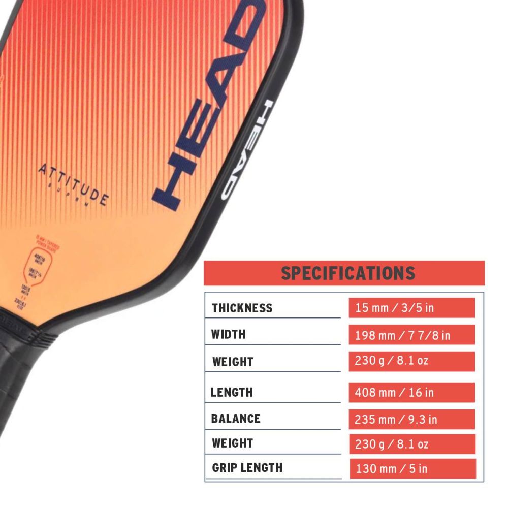 HEAD Attitude Suprm Pickleball Paddle Head