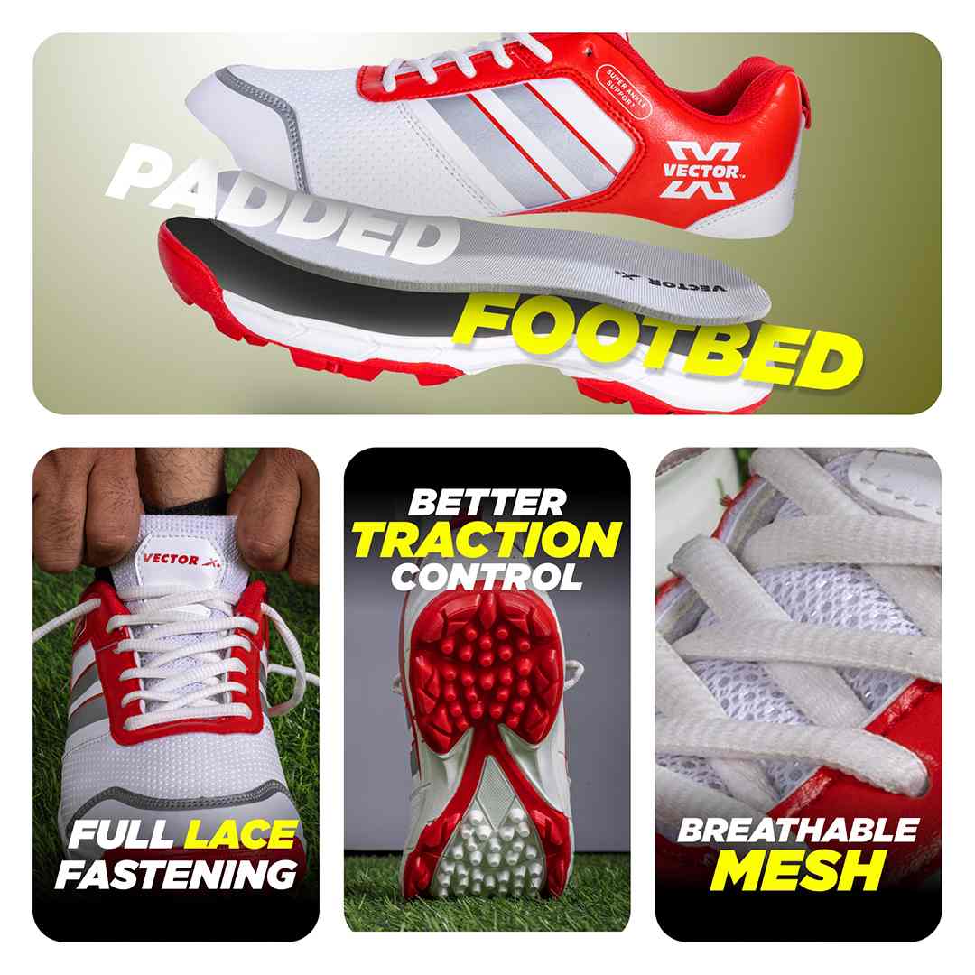 Vector X Blast-7.0 Stud Cricket Shoes, Synthetic Upper, Rubber Outsole, Designed to Elevate Your Game to New Heights Power, Precision, and Comfort