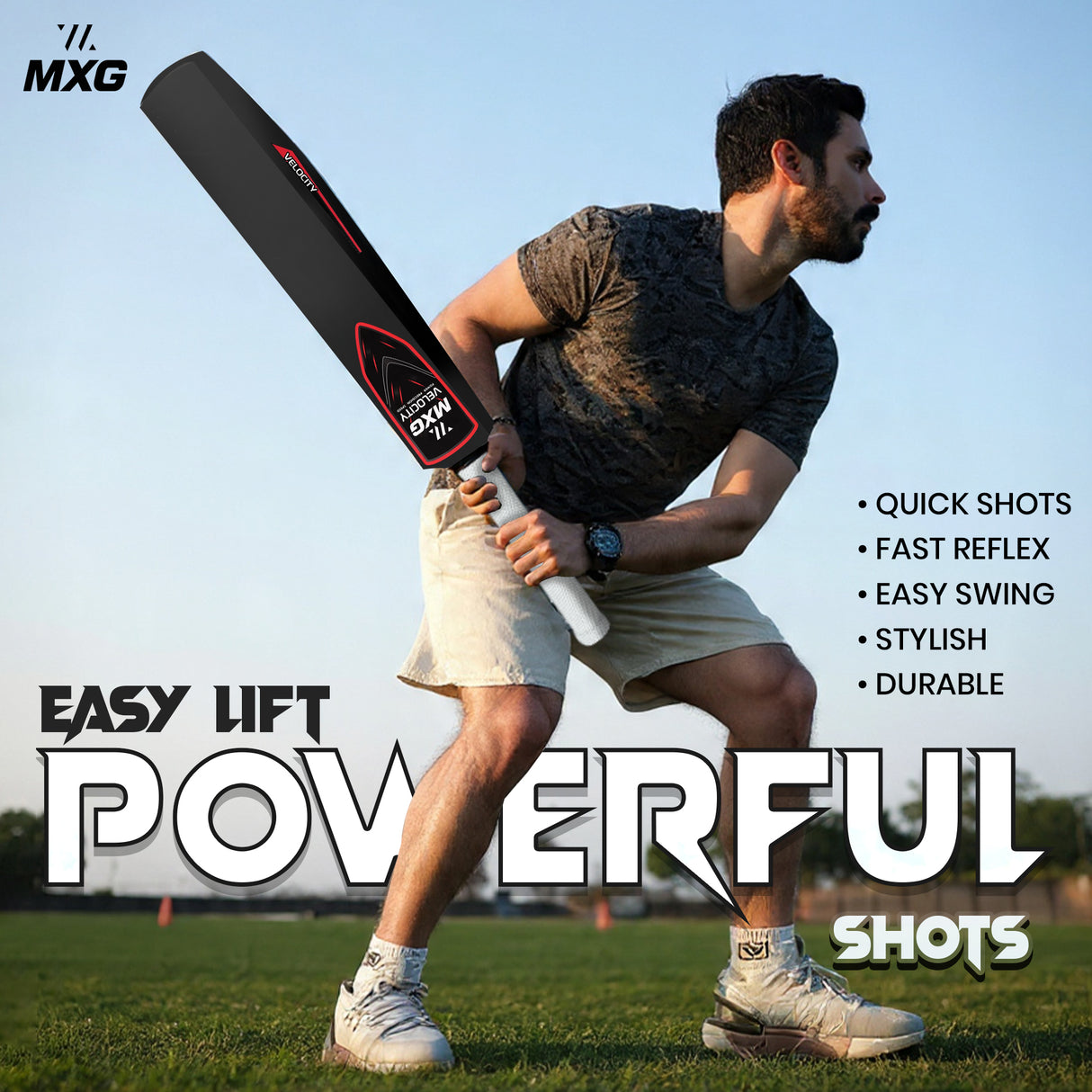 MXG Velocity Heavy Duty Plastic Full Size Cricket Bat (34 x 4.5 Inch) Ultra Strong Power Bat for All Age Groups (Full Size 8) - Image 9 | KIBI SPORTS