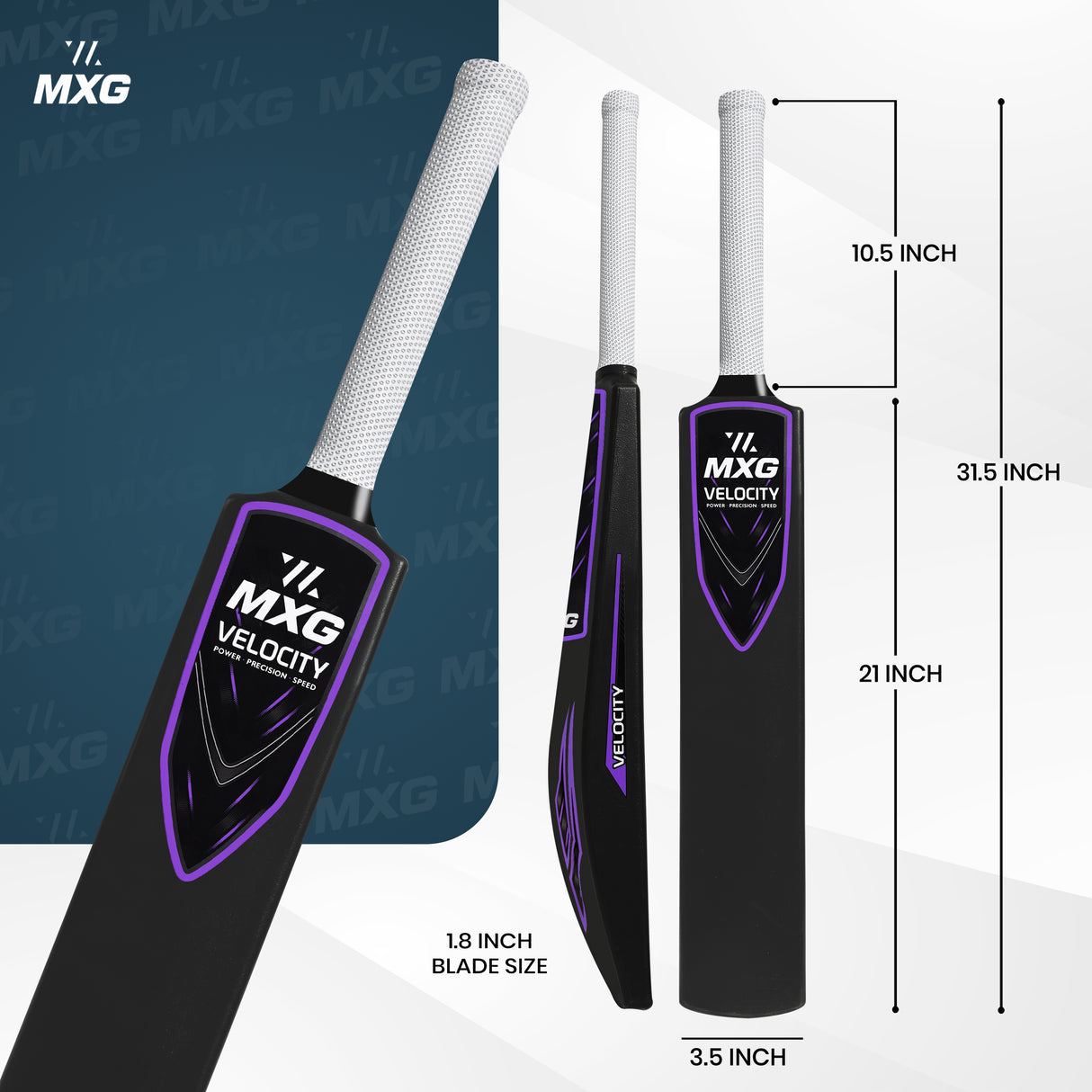 MXG Velocity Junior Plastic Cricket Bat (31.5-Inch) | Heavy-Duty Training Bat for Kids & Beginners | Wind Ball, Soft Ball, Tennis & Plastic Ball Play, Indoor & Outdoor - Image 10 | KIBI SPORTS