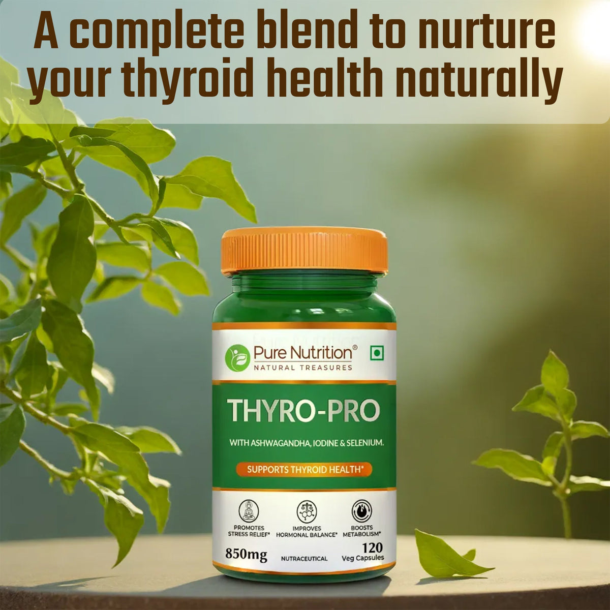 Thyro Pro Thyroid Support Capsules | Ashwagandha, Iodine & Selenium | 120 Caps
