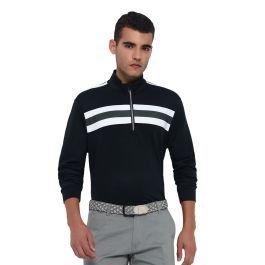 Jack Nicklaus Men's Angled Stripe 1/4 Zip Pullover - Caviar