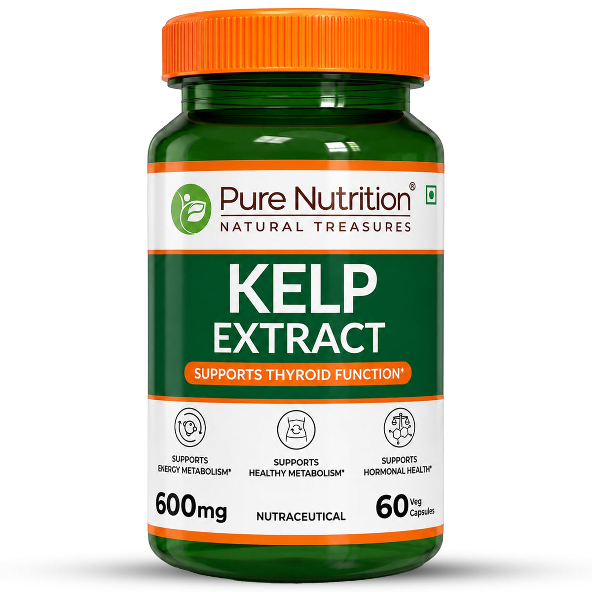 Kelp Extract 600mg | 60 Veg Capsules | Laminaria spp. Whole Plant Extract - Nutrition by Pure Nutrition