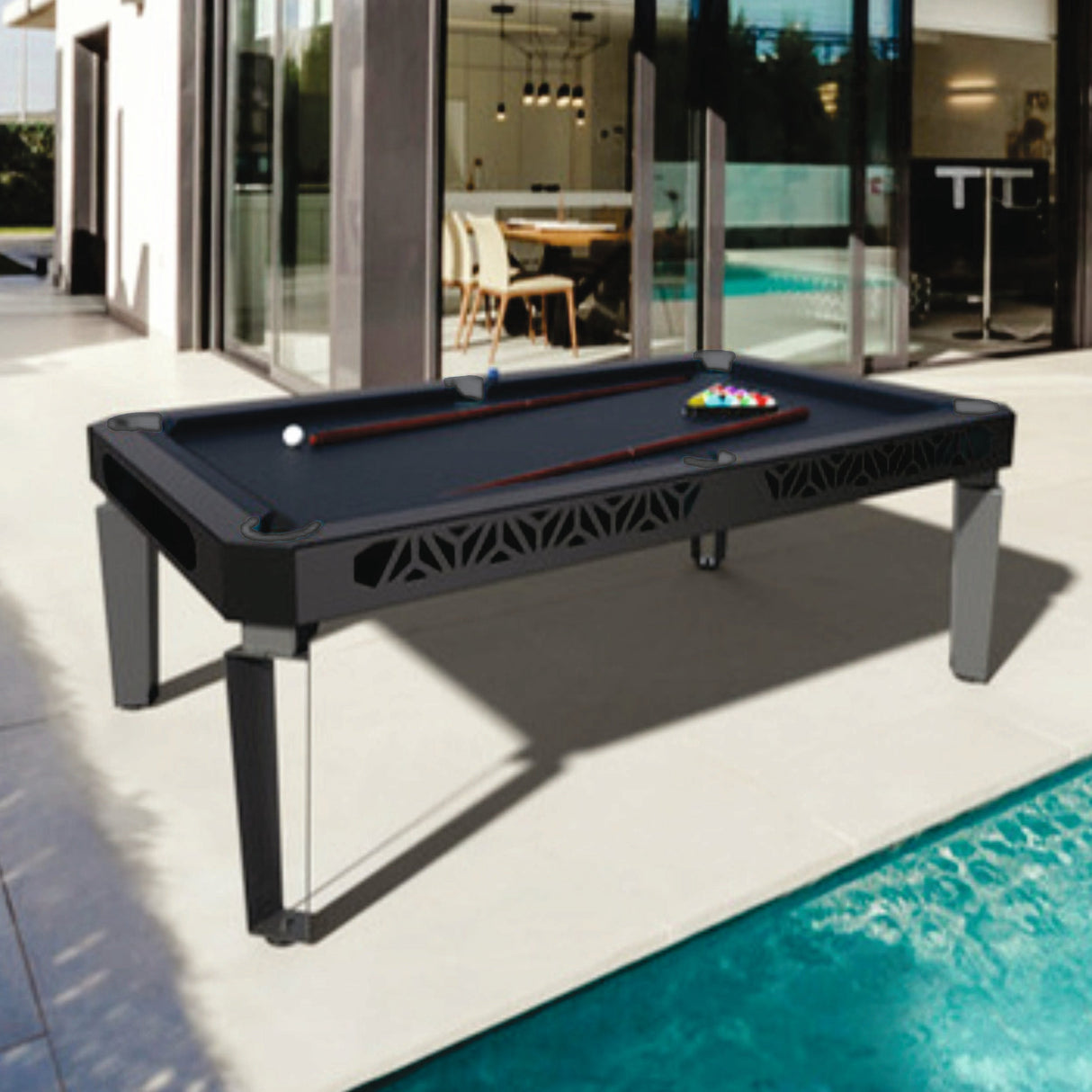 STAG GLOBAL Outdoor Pool Table Model X | 7 feet x 3 feet | Wooden Table | All Accessories Included