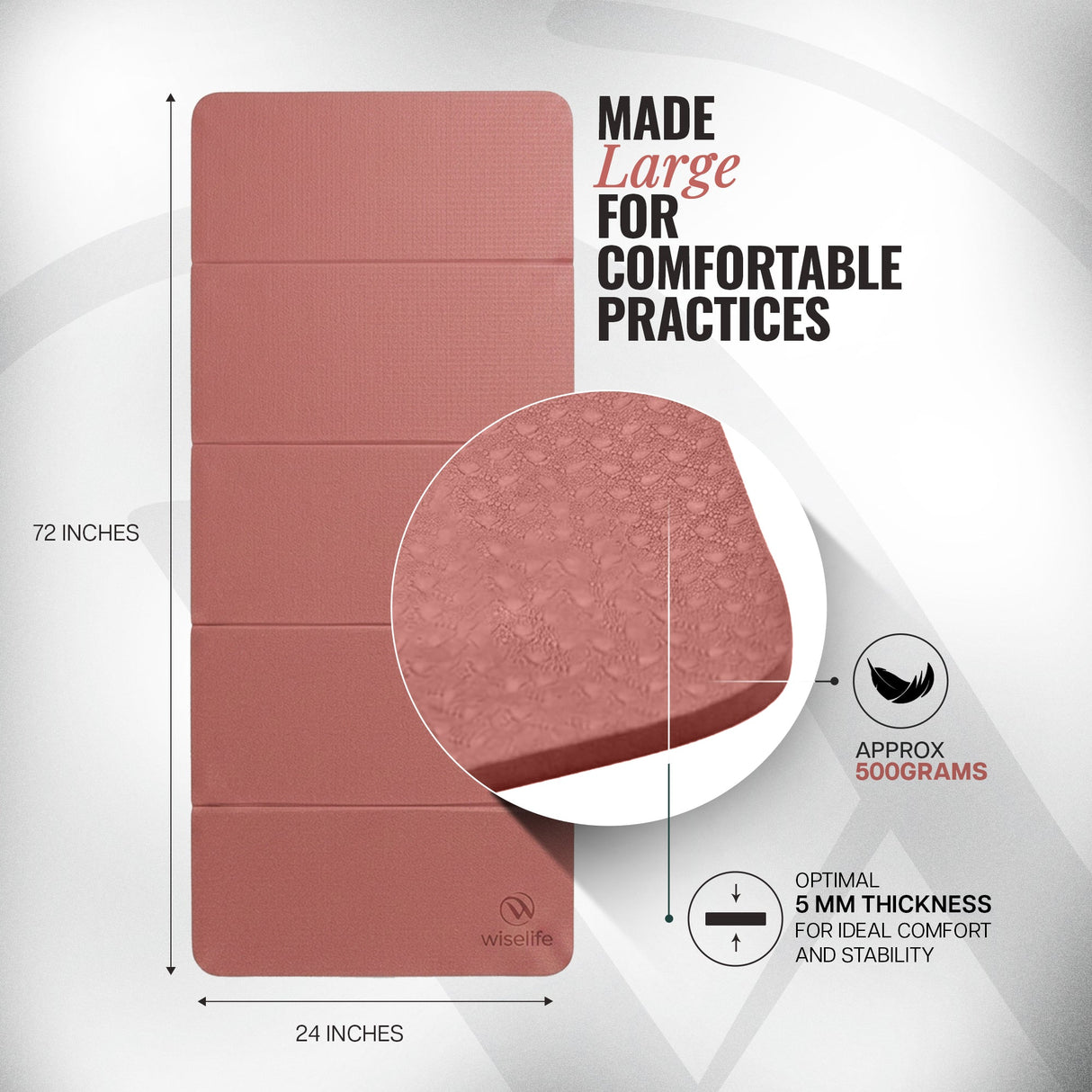 Foldable Travel Yoga Mat TPE 5mm With Carry Bag