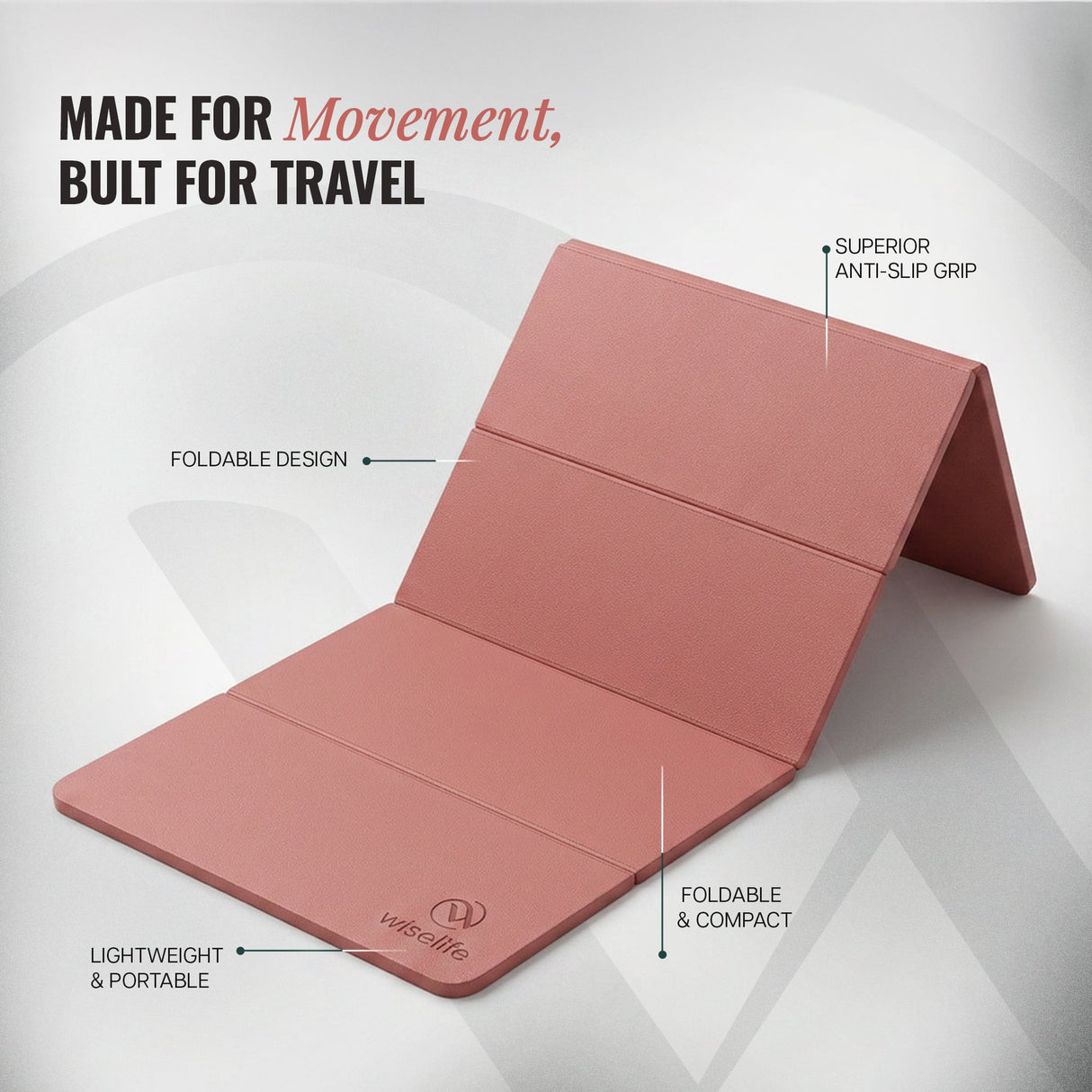 Foldable Travel Yoga Mat TPE 5mm With Carry Bag
