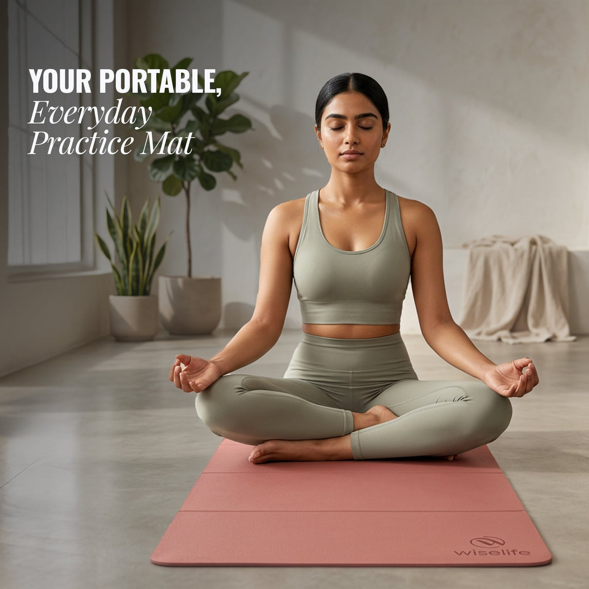 Foldable Travel Yoga Mat TPE 5mm With Carry Bag