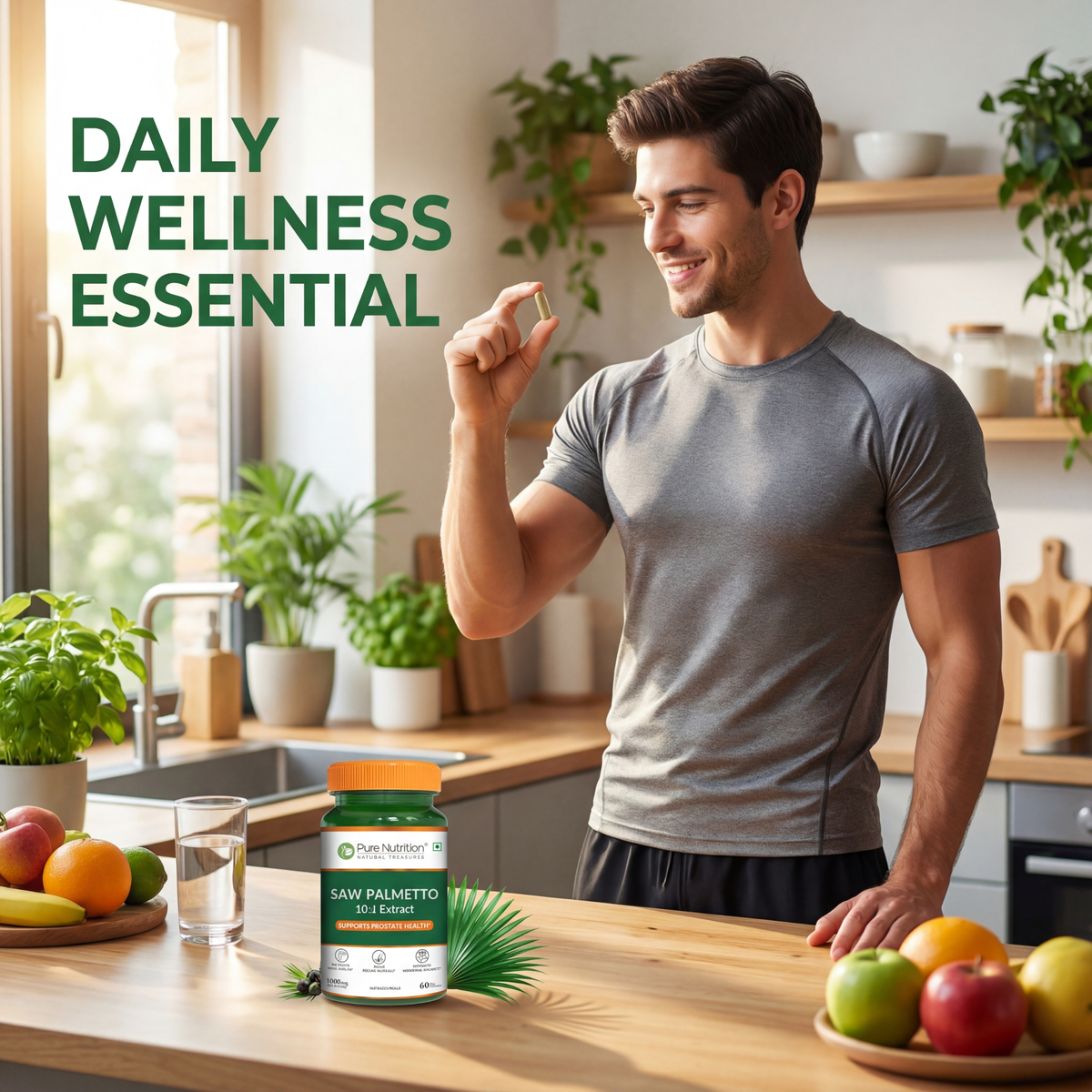 Saw Palmetto Supplement Prostate Health, Hair Growth & Urinary Support