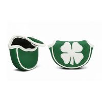Assorted Lucky Shamrock Magnetic Closure Round Mid Mallet Putter Cover - Green