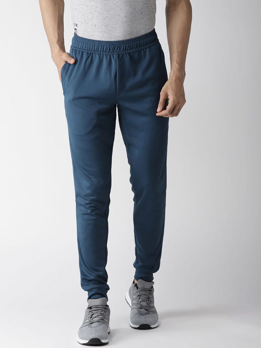 Alcis Men Navy Blue Solid Slim Fit Joggers