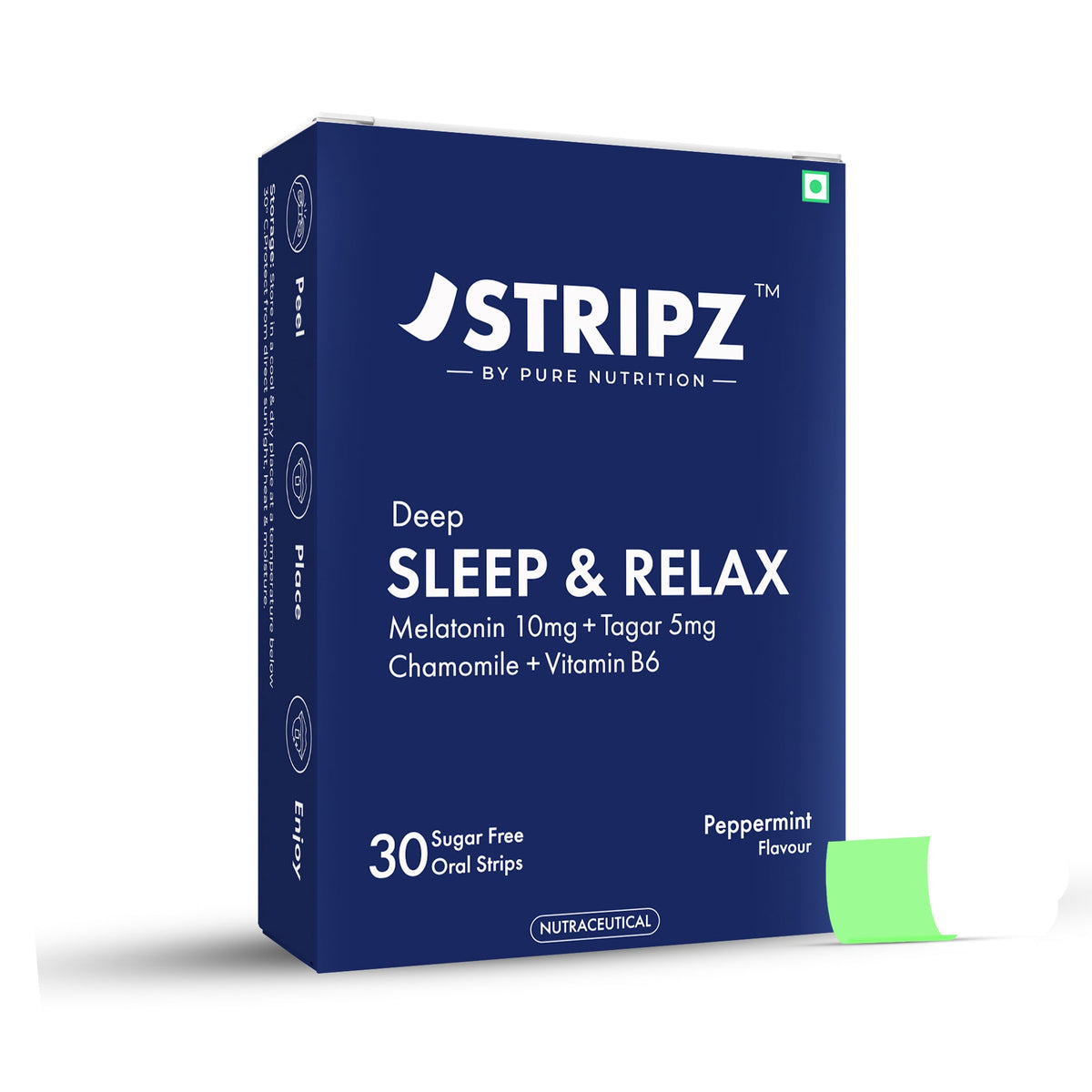 Deep Sleep & Relax Oral Strips – Melatonin, Botanicals & Vitamin B6 (30 Strips) - Nutrition by Pure Nutrition