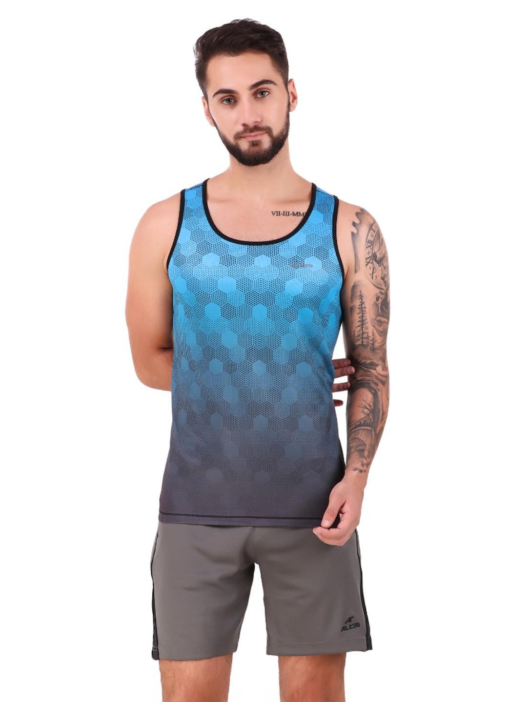 Alcis Men Patterned Blue Tshirts
