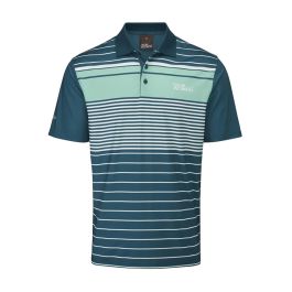 Oscar Jacobson Men’s Croft Golf Polo T-shirt - Aqua/White