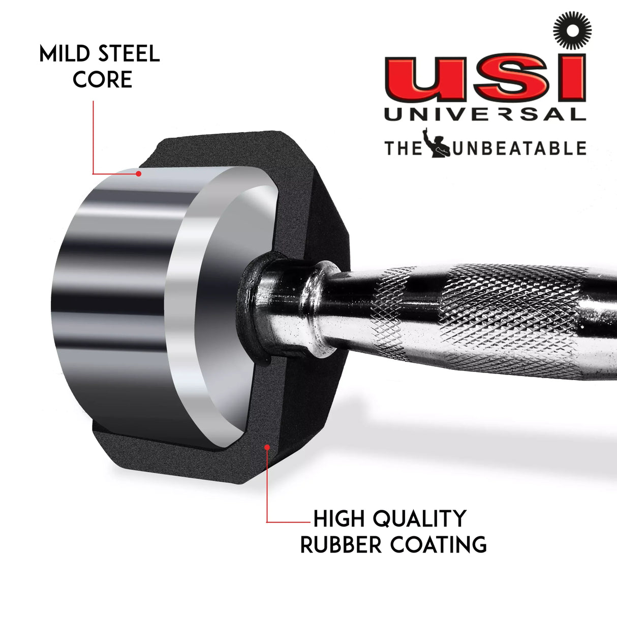 USI HDB Hexagon Rubber Dumbbell