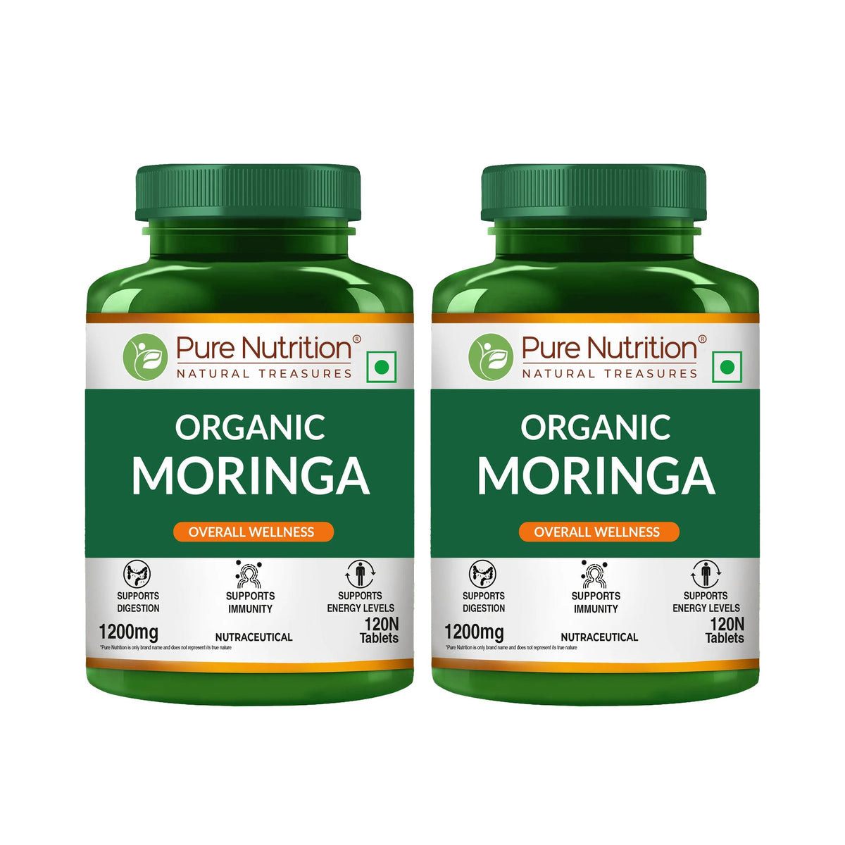 Organic Moringa Tablets 1200mg | Supports Immunity, Digestion & Energy