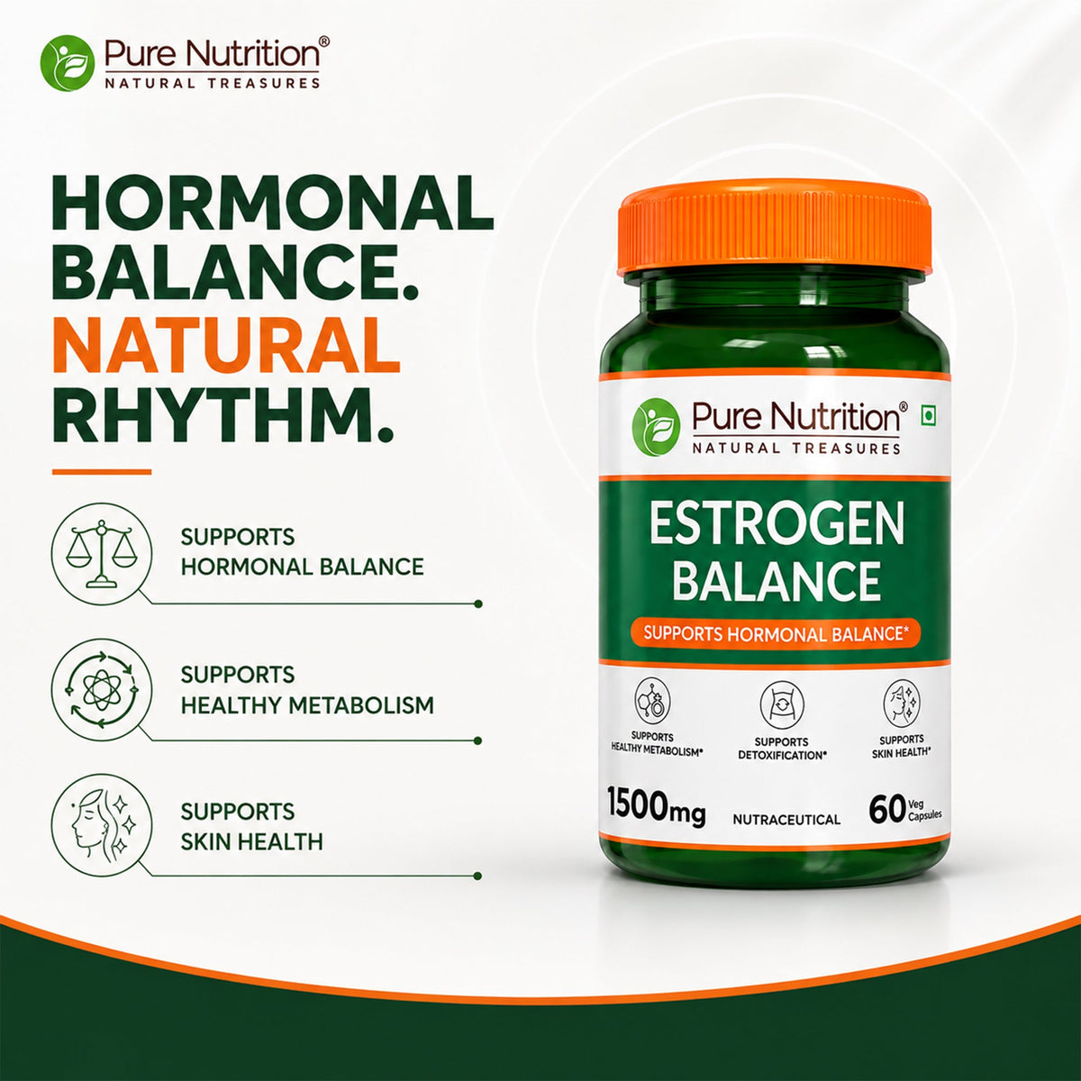 Estrogen Balance 1500mg | DIM, Calcium D-Glucarate & Chasteberry | 60 Veg Capsules