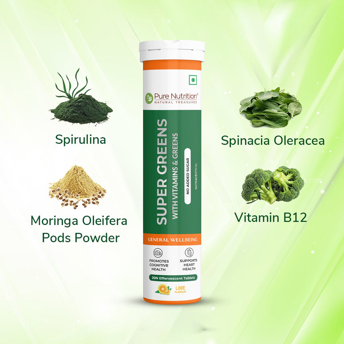 Super Greens 500mg with Vitamins & Greens - Effervescent Tablets