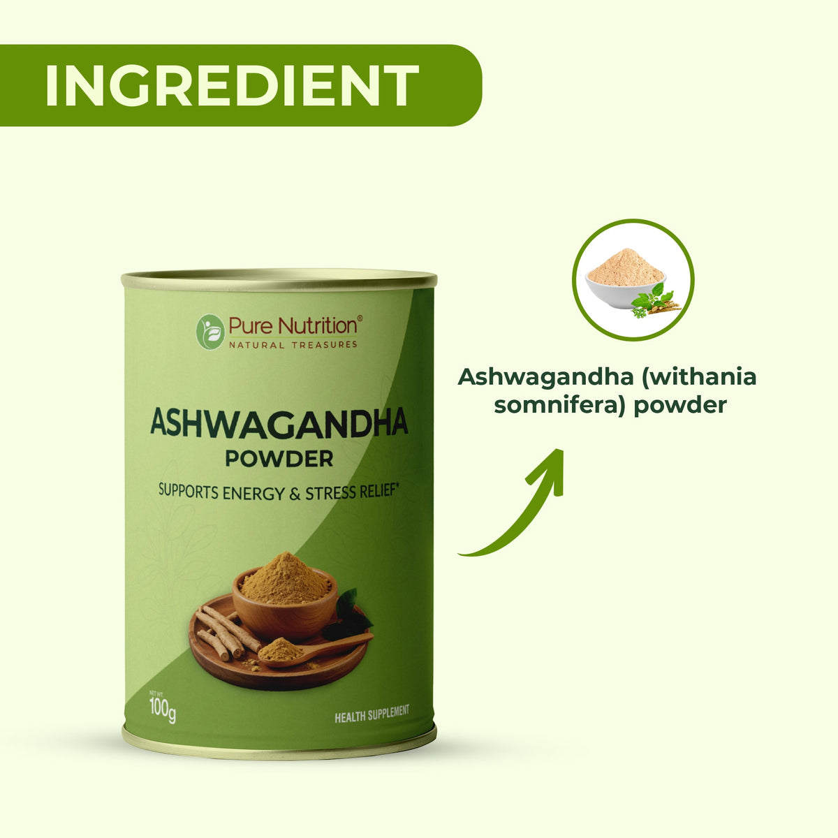 Organic Ashwagandha Powder 100g | Stress Relief, Sleep & Vitality