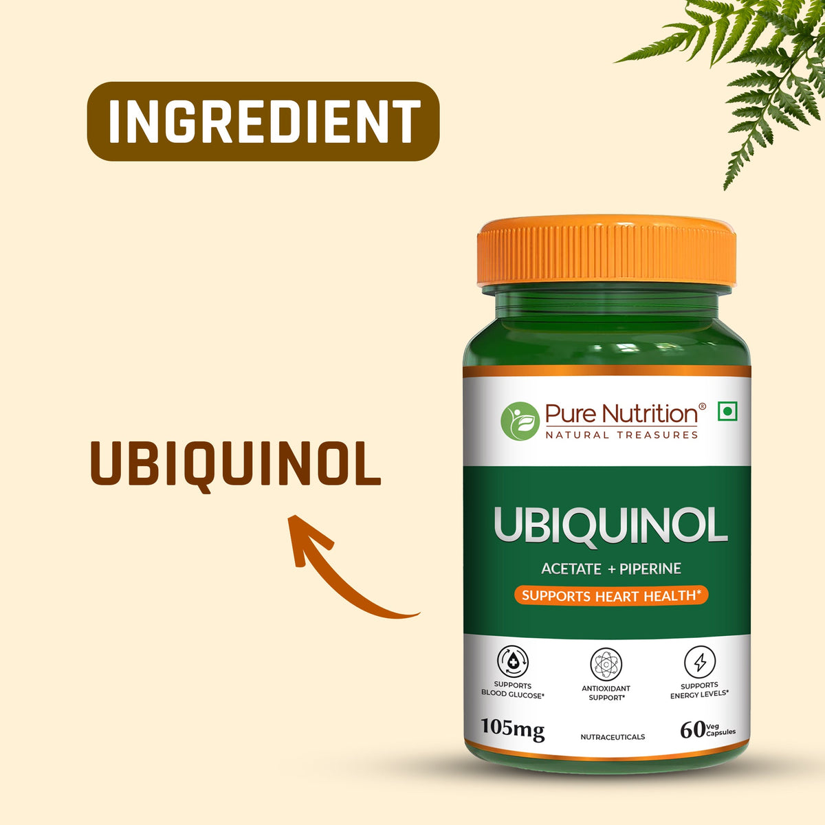 Ubiquinol 105mg with Piperine Active CoQ10 | Energy & Heart Health