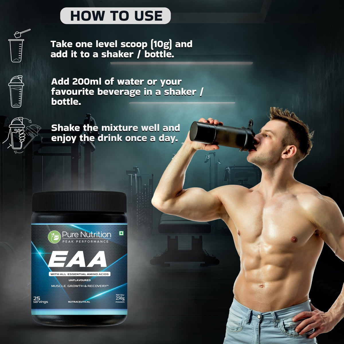EAA Powder All 9 Essential Amino Acids | Unflavoured | Muscle Support
