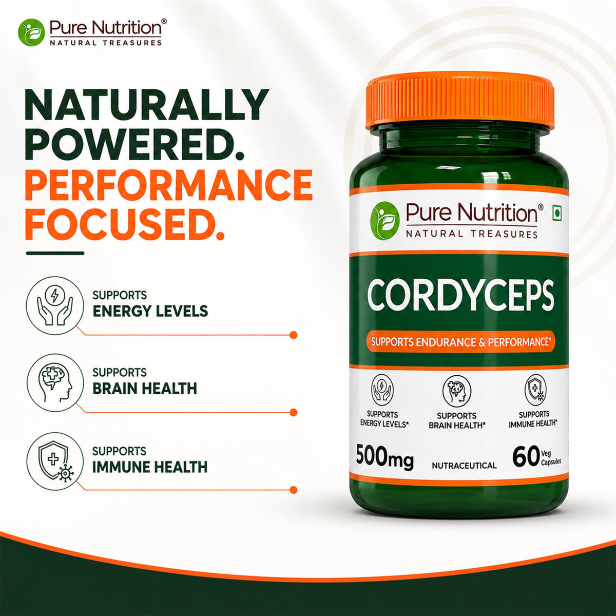 Cordyceps 500 mg | 60 Vegetarian Capsules