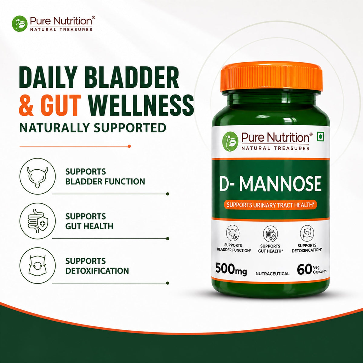 D-Mannose 500mg | 60 Veg Capsules