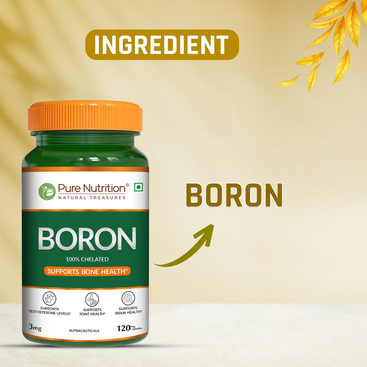 Boron 3mg Chelated Supplement Bone Health & Mineral Support