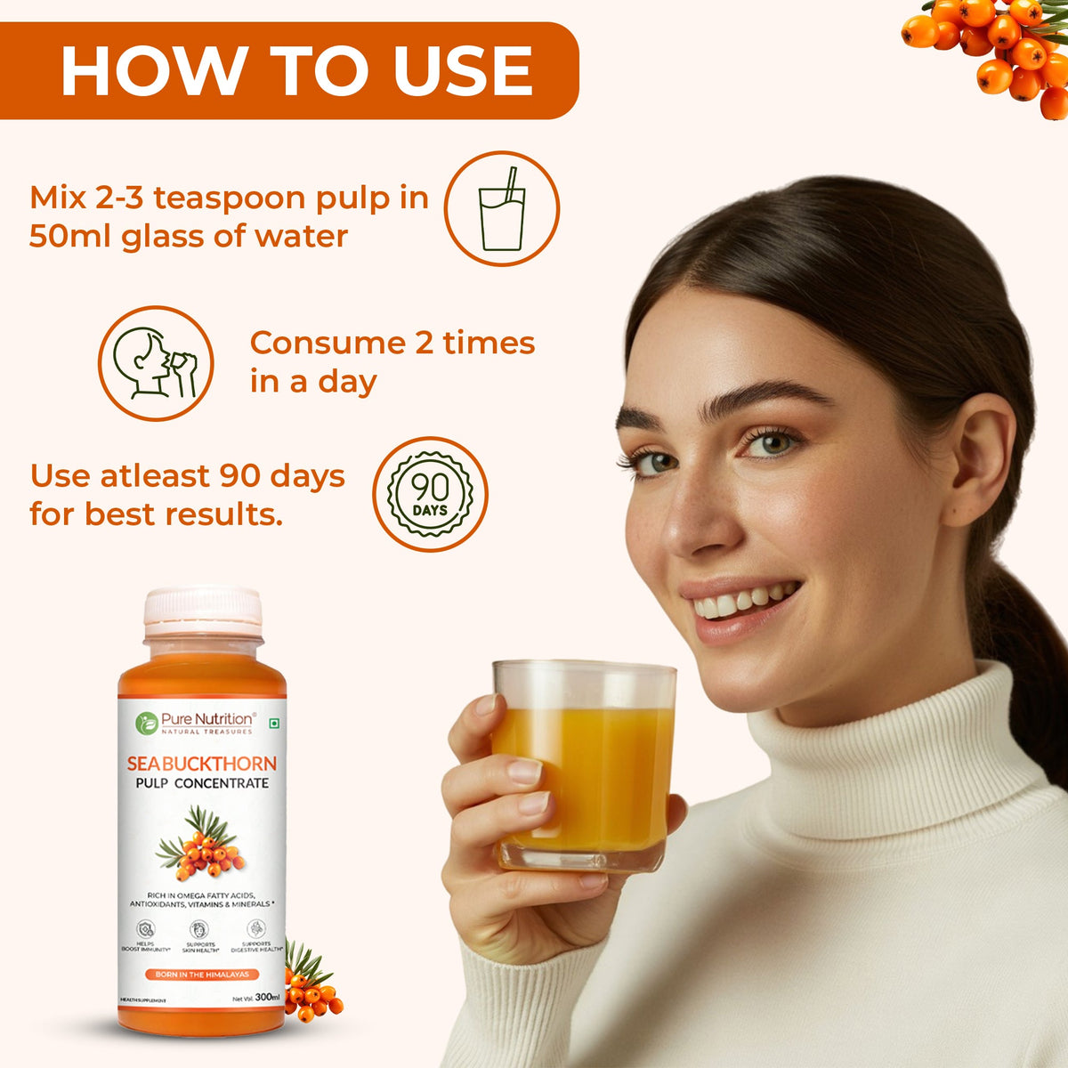 Sea Buckthorn Pulp Concentrate 300ml | Skin, Immunity & Omega Fatty Acids