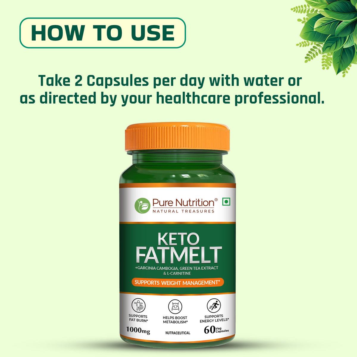 Keto Fatmelt Garcinia Cambogia, Green Tea & L-Carnitine | Weight Support