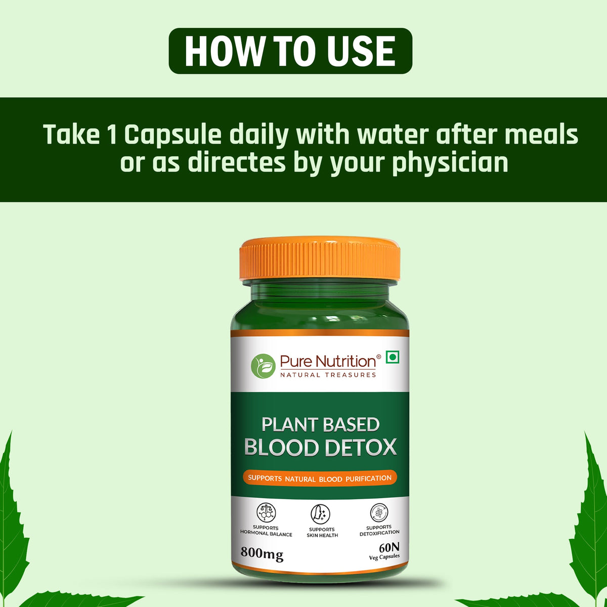 Plant-Based Blood Detox Neem, Manjistha, Beetroot & Turmeric | 800mg
