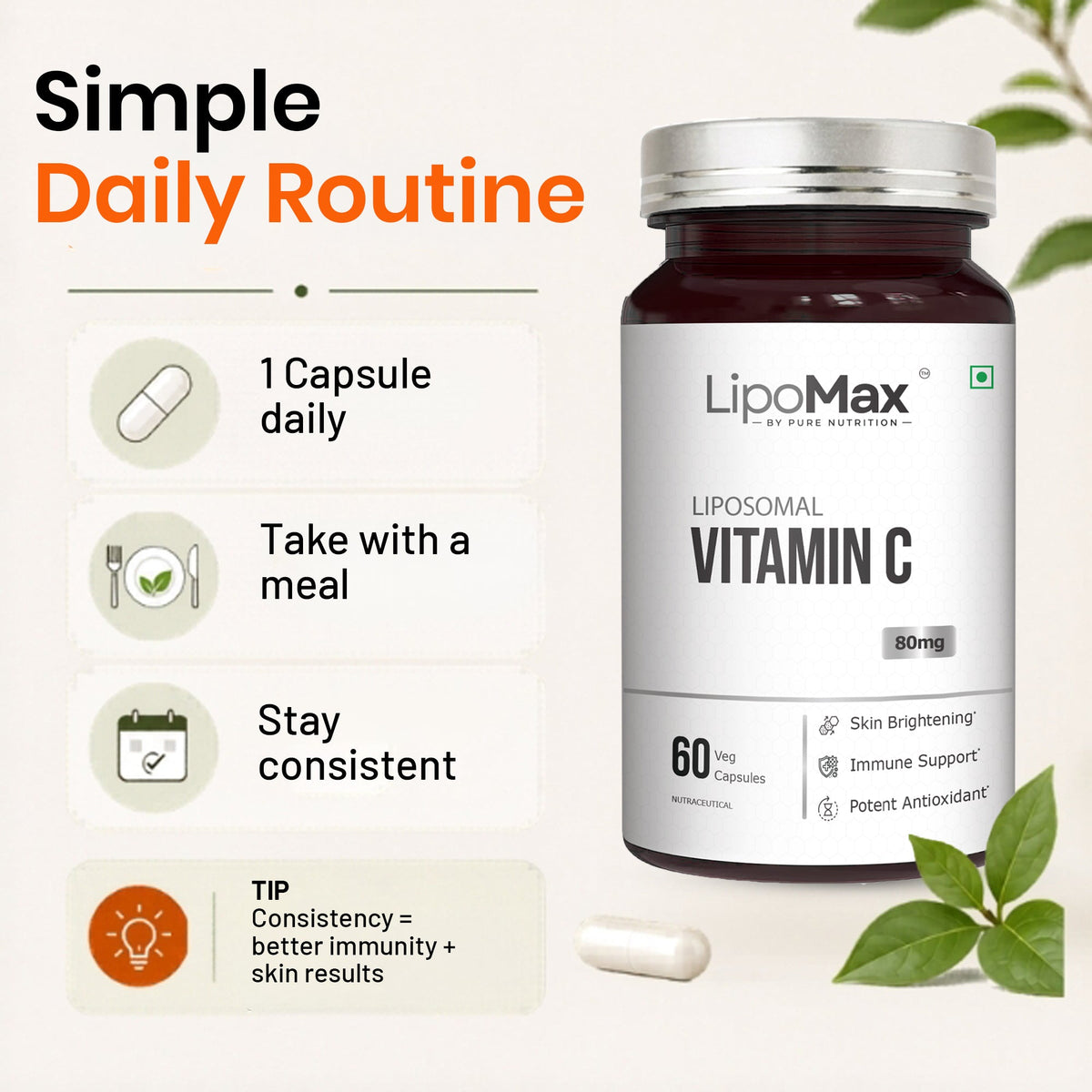 LipoMax Liposomal Vitamin C 80mg | Immune & Antioxidant Support