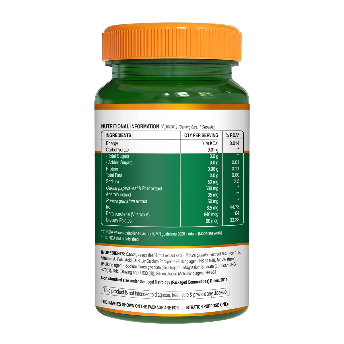 Papaya Leaf and Fruit Extract Tablets Boost Immunity & Platelet Count Naturally