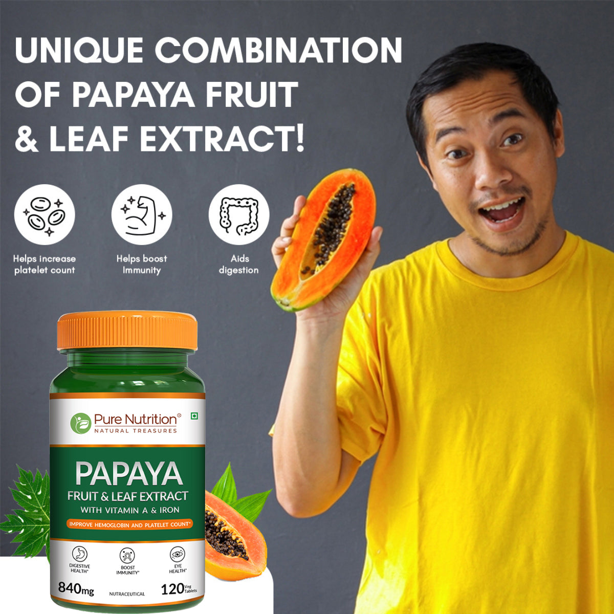 Papaya Leaf and Fruit Extract Tablets Boost Immunity & Platelet Count Naturally