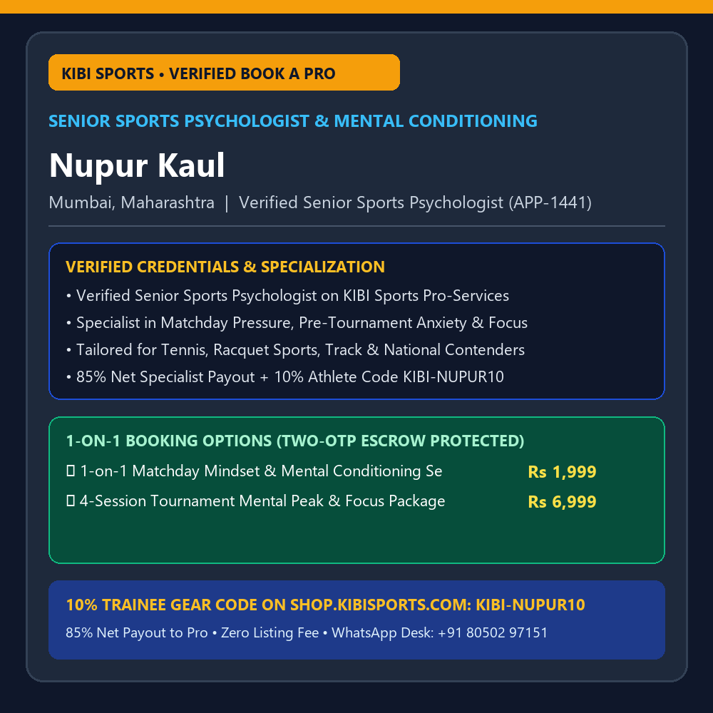 Book a Pro: Nupur Kaul — 1-on-1 Sports Psychology, Match Mental Conditioning & Tennis Mindset Coaching