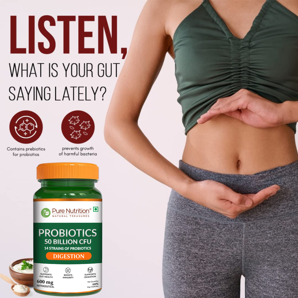 Probiotic 50 Billion CFU | 14 Strains | 60 Veg Capsules