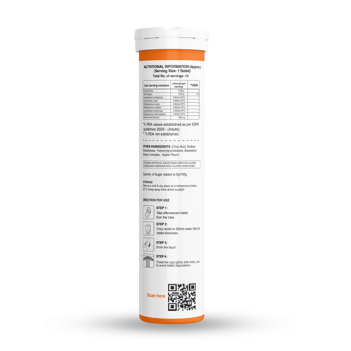 Progut Plus Probiotic Effervescent Tablets – 9 Strains + Prebiotic | 15 Tablets