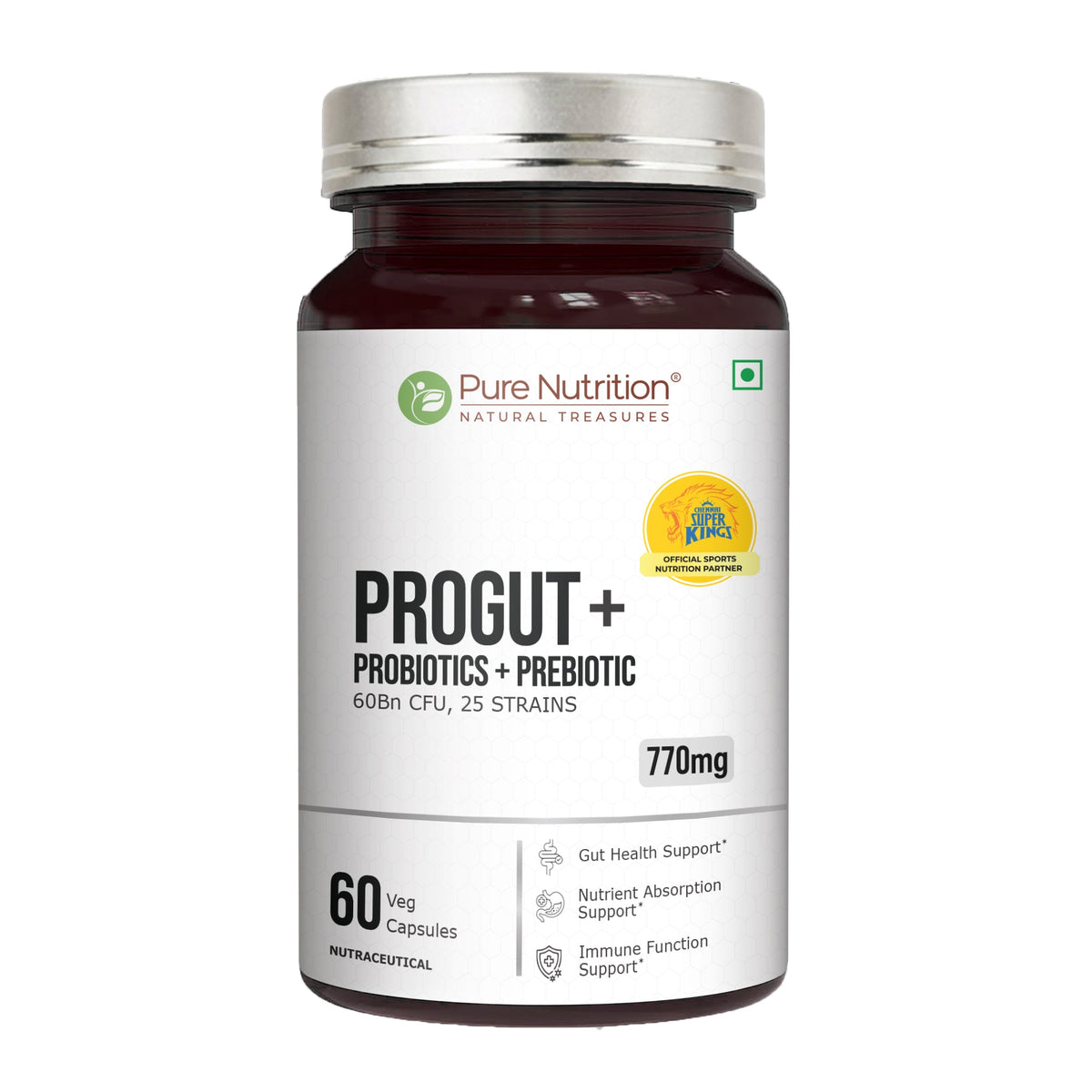 PROGUT+ Probiotics 60 Billion CFU + Prebiotic Gut & Immune Health