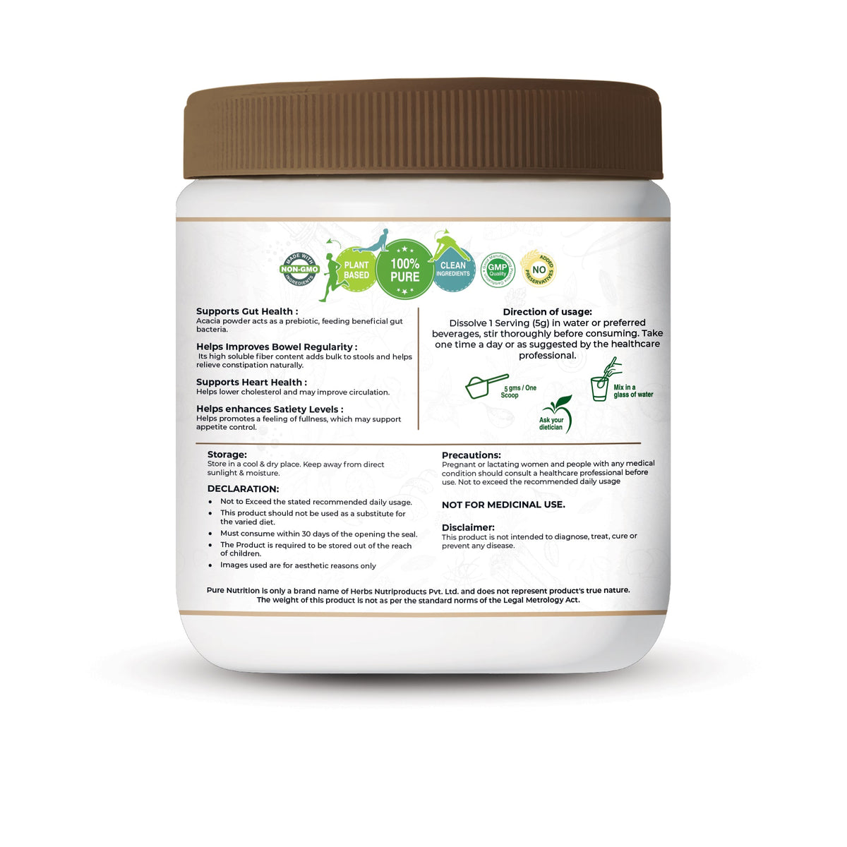 Acacia Powder Prebiotic Fiber for Gut Health & Digestive Wellness