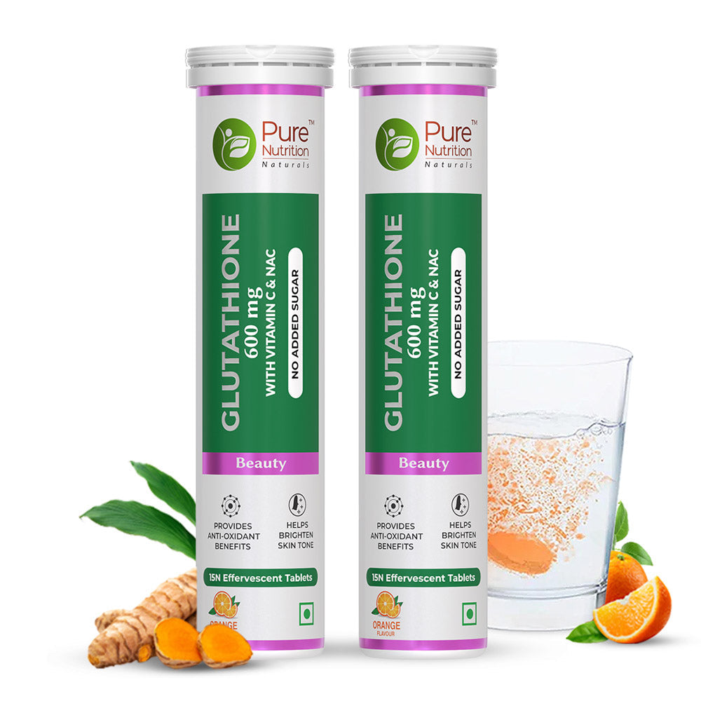 Glutathione 600mg with Vitamin C & Saffron 15 Effervescent Skin Glow Tablets